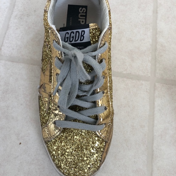 Golden Goose Women Like New  Superstar Glitter Sneakers - Special Addition